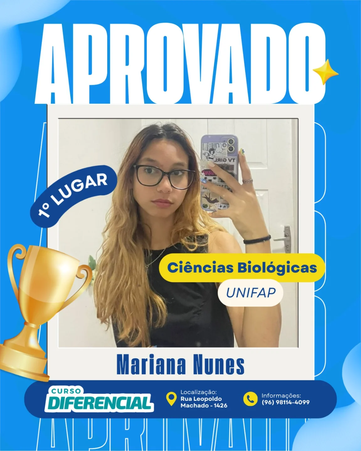 Aluno aprovado do Curso Diferencial