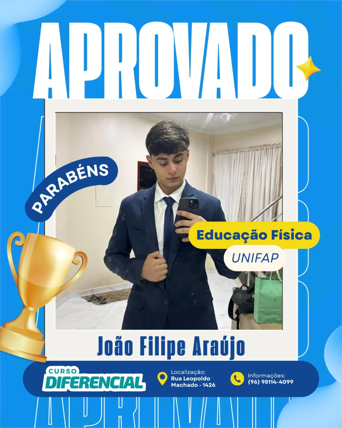 Aluno aprovado do Curso Diferencial