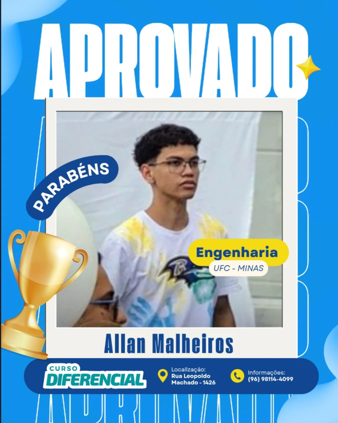 Aluno aprovado do Curso Diferencial