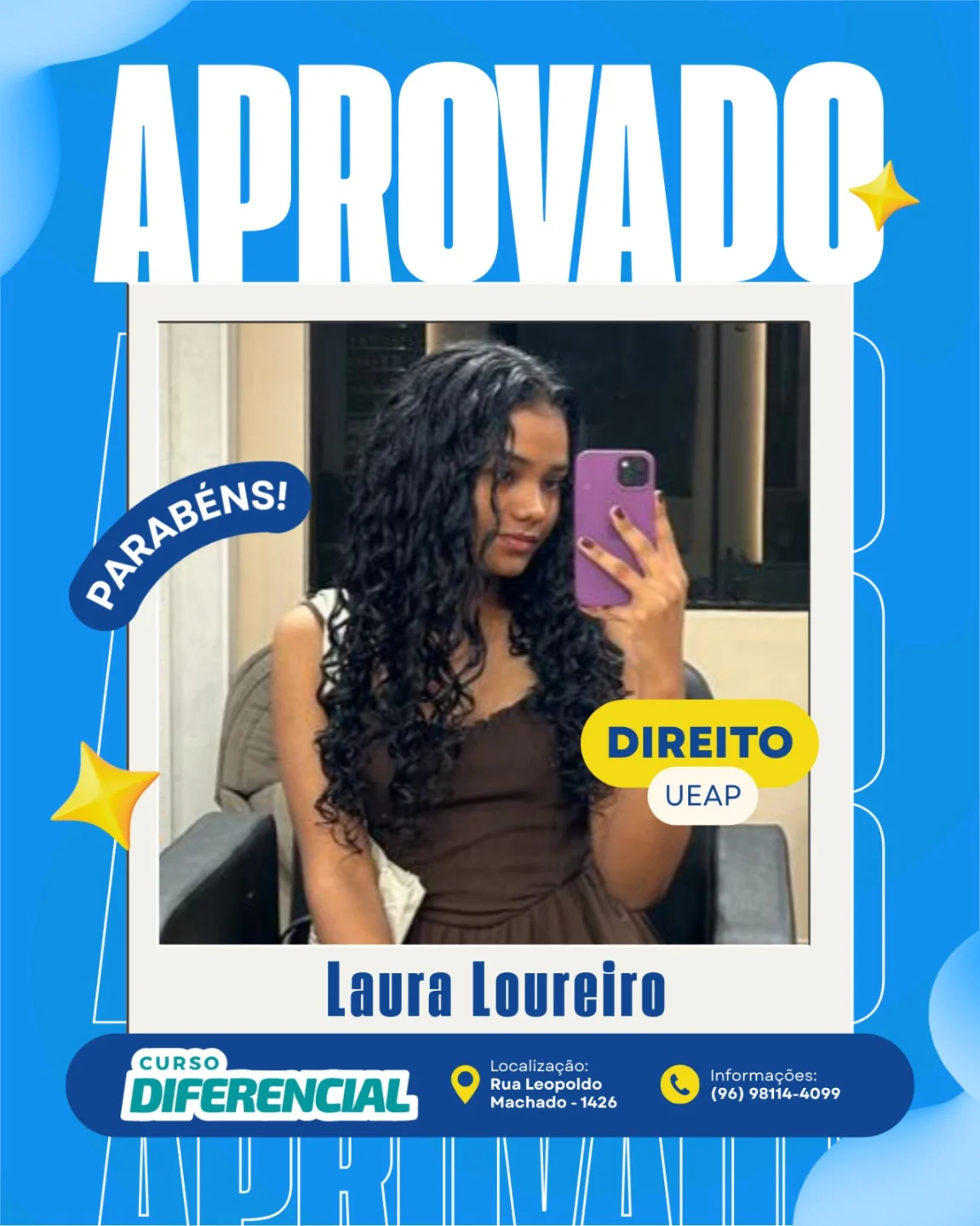 Aluno aprovado do Curso Diferencial