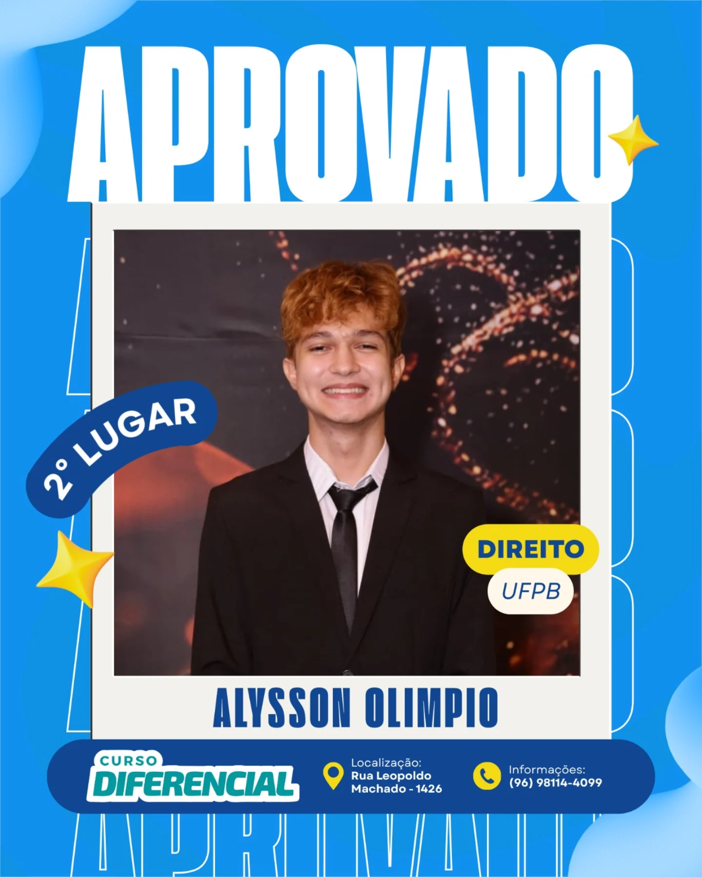 Aluno aprovado do Curso Diferencial
