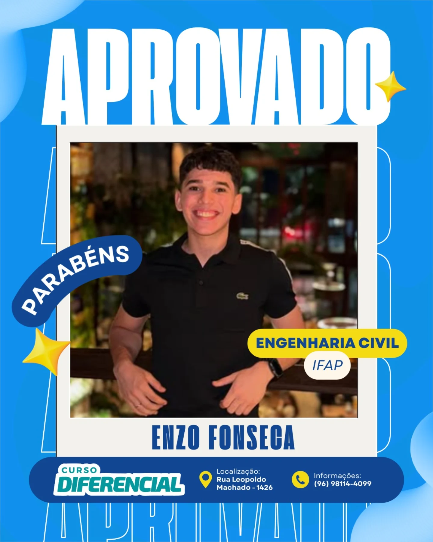 Aluno aprovado do Curso Diferencial