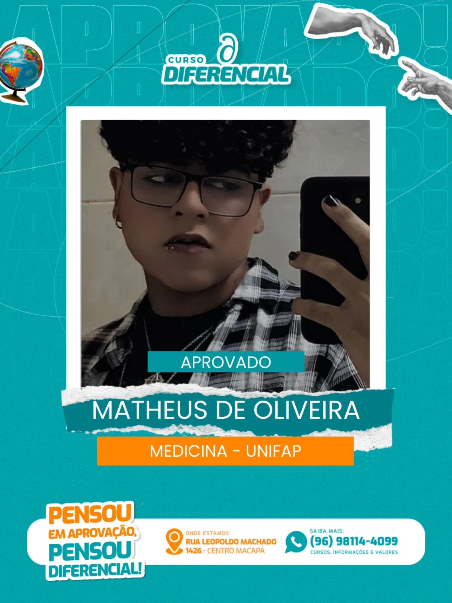 Aluno aprovado do Curso Diferencial