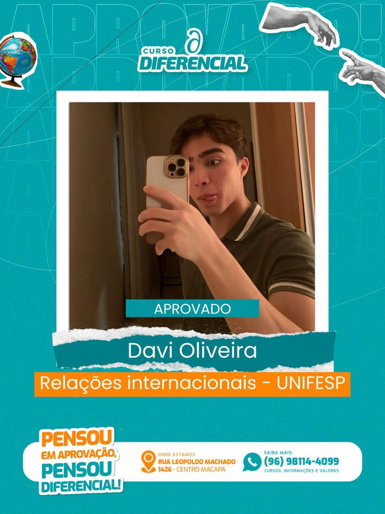 Aluno aprovado do Curso Diferencial